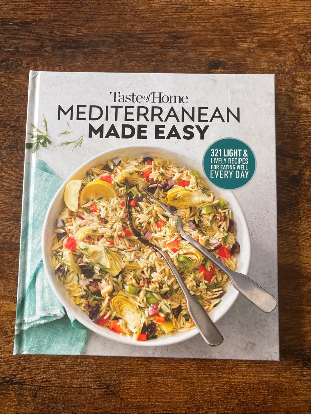 Taste of Home Mediterranean Made Easy Cookbook - White & Green Cover